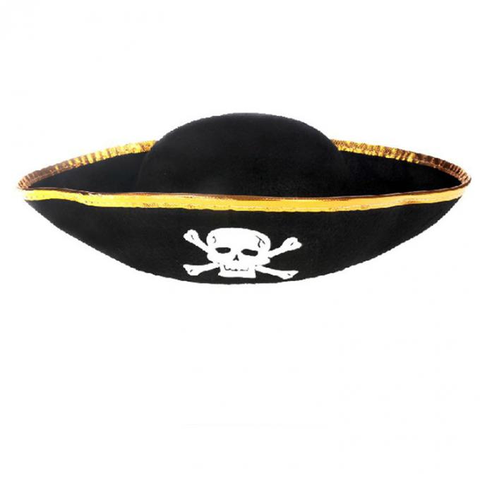 Teste padrão preto do chapéu do pirata de Dia das Bruxas com o crânio para a venda