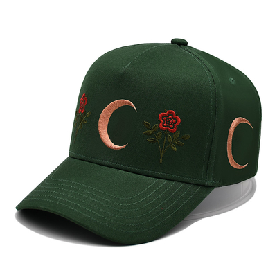 Tampão liso do Snapback da curva de 5 painéis com bordado Logo Structured Baseball Cap