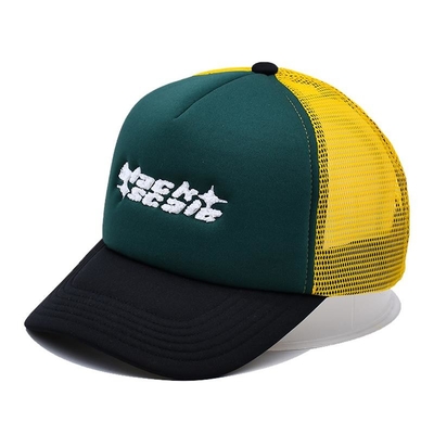 5 Panel Mesh Back Trucker Hat Custom Embroidery Logotipo de Marca Privada Chapéu de Basebol de espuma