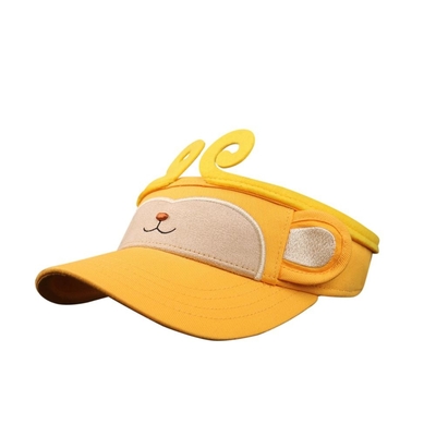 O verão amarelo caçoa o chapéu animal do topi do macaco colorido do tampão da viseira de Sun para crianças