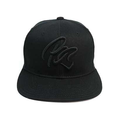 Os chapéus 100% lisos do Snapback da borda do algodão da forma com logotipo do bordado 3d projetam