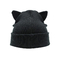 O estilo da tela do poliéster do inverno faz malha o chapéu Slouchy morno dos chapéus de Cat Ear Hat Cute Beanie