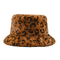 Do chapéu novo da bacia da tintura do laço da cópia do leopardo da cor do luxuoso do chapéu da cubeta do outono e do inverno chapéu morno