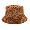 Do chapéu novo da bacia da tintura do laço da cópia do leopardo da cor do luxuoso do chapéu da cubeta do outono e do inverno chapéu morno