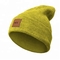 Os chapéus lisos confortáveis do Beanie da malha com remendo de couro personalizaram o tamanho/cor
