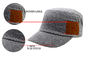 Chapéus ajustáveis personalizados do cadete do LOGOTIPO de couro do remendo, projeto fresco do chapéu do oficial de exército da parte superior lisa