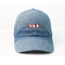 Personalizado projete chapéus de basebol da sarja de Nimes/tampão liso lavado 6 painéis do paizinho