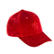 As mulheres curvaram do inverno vermelho de veludo do beirado o chapéu liso de Casquette do basebol do logotipo do bordado
