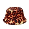 De veludo macio de Bucket Hat Soft do pescador da pele do falso do leopardo da vaca chapéu peludo para mulheres