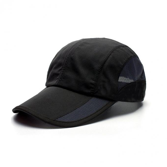 Chapéu de nylon Customable do logotipo da cor da malha do tampão preto do ODM & do OEM do tampão de golfe