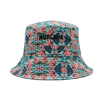 Mulheres bordadas do chapéu da cubeta do algodão da pesquisa de Logo Fisherman Bucket Caps Outdoor