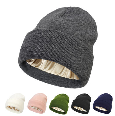 Beanie Style Bonés de tricô Chapéus de boné de lã acrílica poliéster chapéu de merino para adultos Circunferência de chapéu de inverno leve e respirável