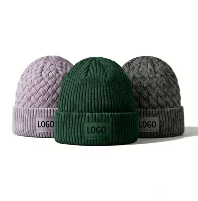 Cores personalizáveis Chapéu de boné de tricô unisex com chapéu adulto Circunferência para o calor do inverno