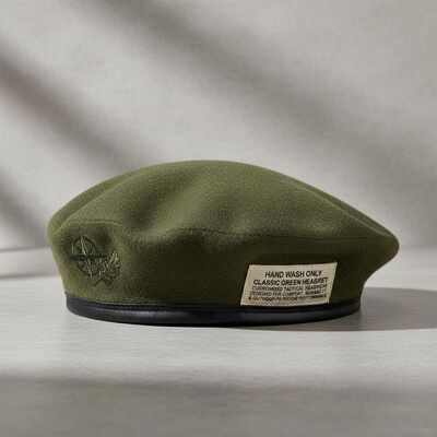 Customized Fit Green Beret Hat with Mercerized Velvet and Cotton Lining for Military and Casual Wear