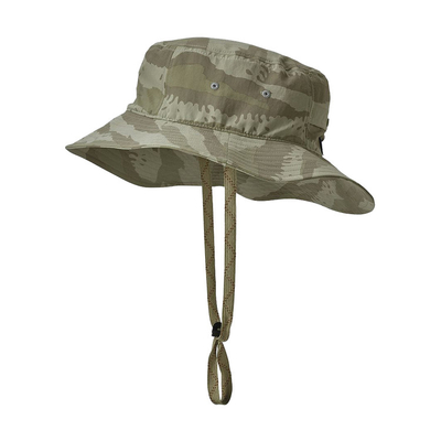Chapéu exterior de Boonie da dobradura ajustável, chapéu da cubeta de Camo do para-sol da praia dos homens com corda