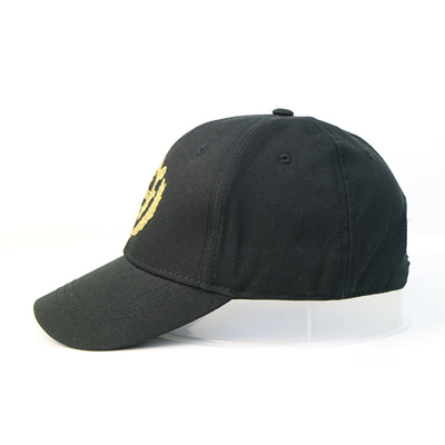 O algodão do boné de beisebol do logotipo da impressão do bordado fez a correia ajustável do chapéu do esporte com curvatura do metal