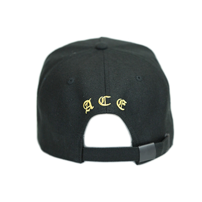 New Design Black 5panel Structured custom flat embroidery logo sports hats caps