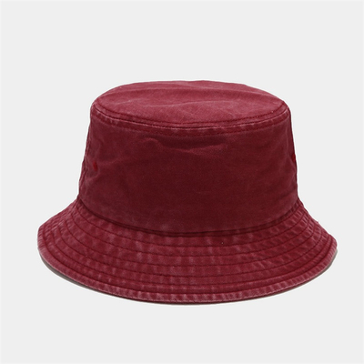 Delicado 100% do algodão do chapéu de Grey Red Black Fisherman Bucket do adulto 58CM