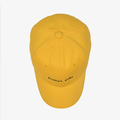 Os chapéus do paizinho dos esportes exteriores do bordado iluminam - o tecido de algodão amarelo da cor para unisex