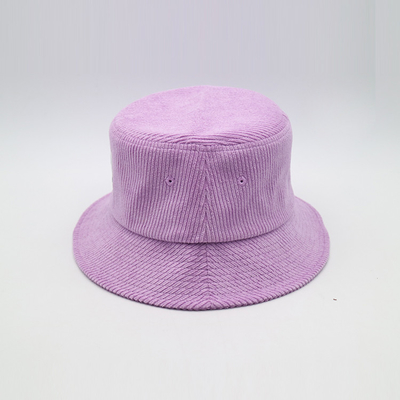 O tampão 100% das mulheres roxas do veludo de algodão do remendo de Bucket Hat Woven do pescador