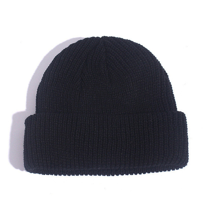 Chapéus sem borda mornos dos Beanies do inverno das mulheres de Hip Hop Beanie Knitted Hat Men Skullcap da forma