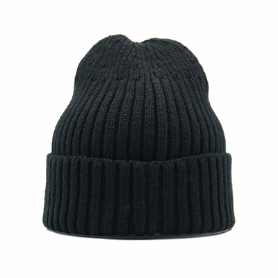 tampão Cuffed feito malha morno de 55cm Beanie Hats Winter Cuff Skull para mulheres dos homens