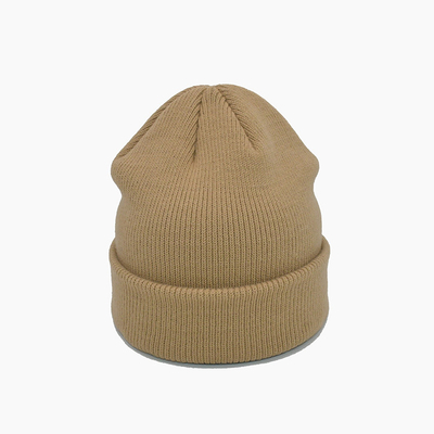 Chapéu do inverno de ISO9001 Brown Beanie Hats Embroidery Logo 58Cm para o adulto