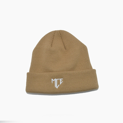 Chapéu do inverno de ISO9001 Brown Beanie Hats Embroidery Logo 58Cm para o adulto