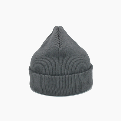 Cor personalizada de Gray Acrylic Polyester Knit Beanie chapéus unisex