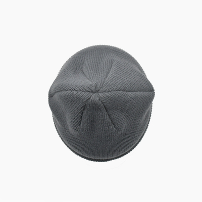 Cor personalizada de Gray Acrylic Polyester Knit Beanie chapéus unisex