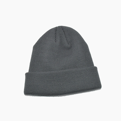 Cor personalizada de Gray Acrylic Polyester Knit Beanie chapéus unisex