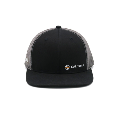 O camionista liso do Snapback da placa da borda de 5 painéis tampa a sarja lisa contínua Mesh Men Sport Cap do algodão