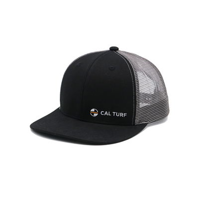 O camionista liso do Snapback da placa da borda de 5 painéis tampa a sarja lisa contínua Mesh Men Sport Cap do algodão