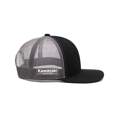 O camionista liso do Snapback da placa da borda de 5 painéis tampa a sarja lisa contínua Mesh Men Sport Cap do algodão