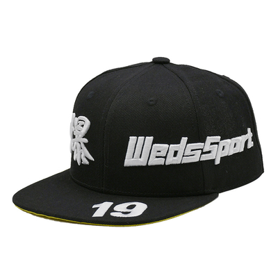 O botão traseiro Hip Hop denomina chapéus que lisos do Snapback da borda 3D de medida ajustável bordou