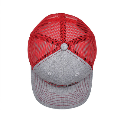 O tampão feito sob encomenda do camionista de 6 painéis bordou Logo Polyester Mesh Hat