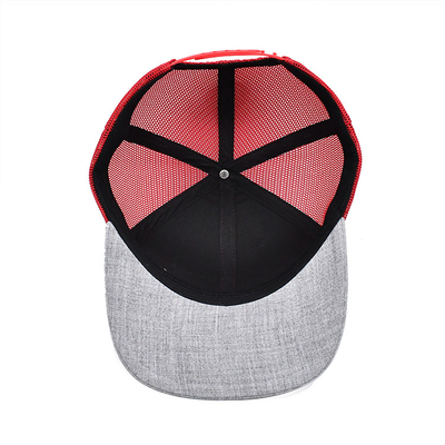 O tampão feito sob encomenda do camionista de 6 painéis bordou Logo Polyester Mesh Hat