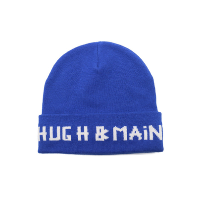 Robusto azul dos chapéus do logotipo do bordado do Beanie feito sob encomenda ocasional grossos, o macio &amp; o morno