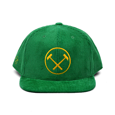 Tela customizável do veludo de algodão da cor do verde unisex do chapéu do Snapback de 6 painéis