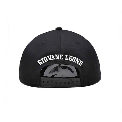 Logo Unisex Black Flat Hats personalizado com a coroa estruturada ajustável