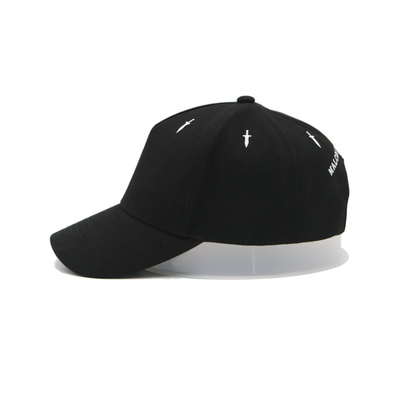 Chapéus de Pai personalizados negros Golf masculino 6 painéis Sport Casual Baseball Cap