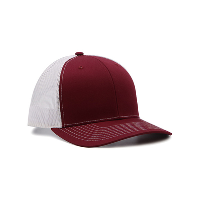 OEM Gorras 6 Panel Trucker Cap Pre Curved Edge Mesh Snap Back Chapéus Desportivos