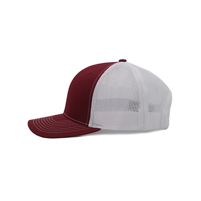 OEM Gorras 6 Panel Trucker Cap Pre Curved Edge Mesh Snap Back Chapéus Desportivos