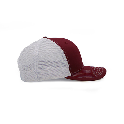 OEM Gorras 6 Panel Trucker Cap Pre Curved Edge Mesh Snap Back Chapéus Desportivos