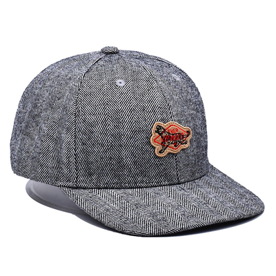 Capuz Snapback de fecho ajustável de seis painéis - Combine com a costura do tecido