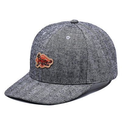 Capuz Snapback de fecho ajustável de seis painéis - Combine com a costura do tecido