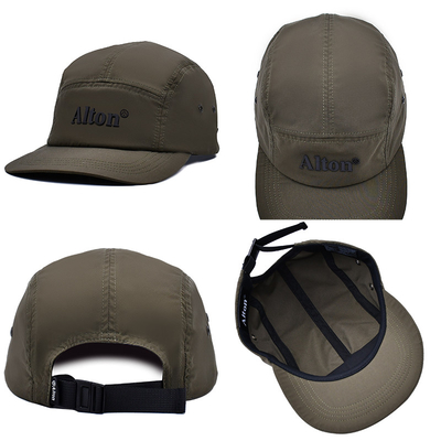 Chapéu Camper de algodão / nylon / poliéster com 5 painéis com pálpebras personalizadas