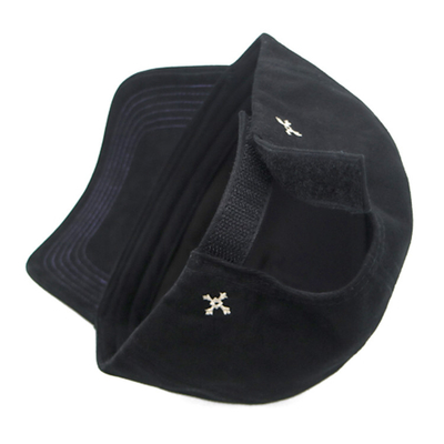 Capuz de basebol personalizado de 5 painéis com logotipo bordado em 3D e costura de tecido de cor correspondente