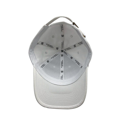 Capuz de basebol de algodão bordado com 6 painéis, com forma não estruturada e correia ajustável