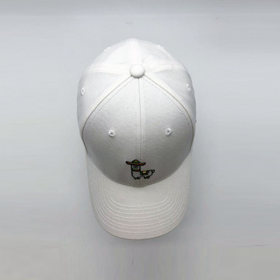 Capuz de basebol de algodão bordado com 6 painéis, com forma não estruturada e correia ajustável